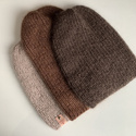 AUREA – czapka beanie handmade baby merino + moher i jedwab 52/35 Czekolada