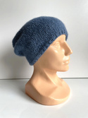CHMURKA handgemachte Beanie-Mütze aus Alpaka 17 Jeans niebieski