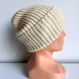 NANA – czapka wywijana baby merino 02 Ecru