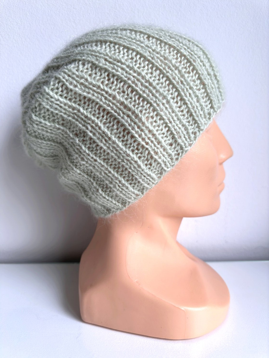 MARGARET Beanie-Mütze Alpaka Mohair und Seide 9030/47 Lody Pistacjowe