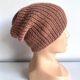 KIARA – czapka z alpaki 100% damska 9026 Blush beanie jesienno-zimowa