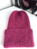 AUREA – ręcznie robiona czapka beanie baby merino + moher i jedwab damska/dziecięca 41/17 Śliwka