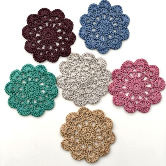 Urocze podkładki z bawełny - komplet 6 sztuk Jasny Szary