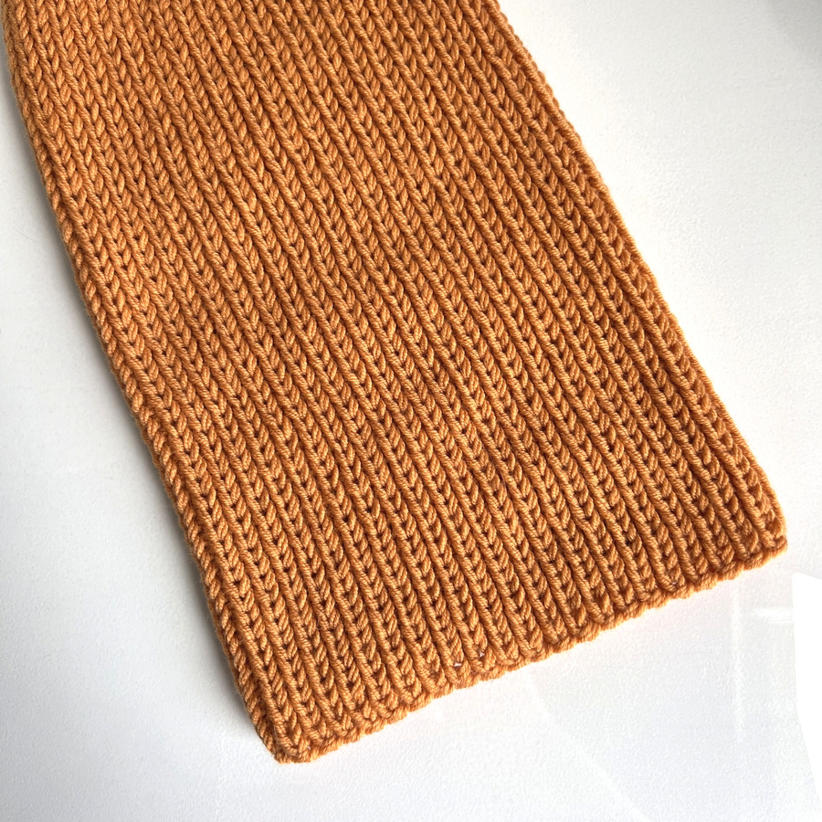 NANA – czapka beanie z wełny baby merino 56 Mandarynka, jesienno-zimowa