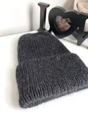 AUREA – ręcznie robiona ciepła czapka beanie baby merino + moher i jedwab dziecięca/damska 21/02 Czarny