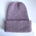 NANA – czapka wywijana z wełny baby merino 39 Fioletowa Orchidea