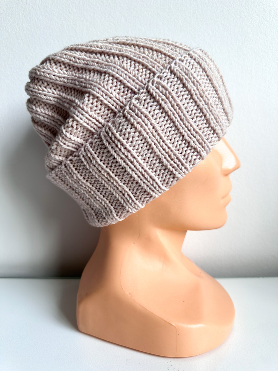 Wywijana czapka merino HELLI 100% Baby Merino 32 Turkusowy