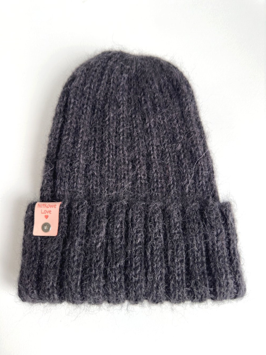 MARGARET Handmade Turn-Up Beanie Alpaca Mohair and Silk 8903/02 Black