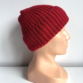 NANA – czapka merino wywijana 100% Baby Merino 16 Czerwony