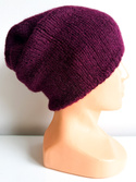 CHMURKA – ręcznie robiona czapka beanie alpaka 59 czerwone wino