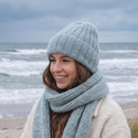 MARGARET Handmade Beanie Alpaca Mohair and Silk 9037 Jasna Morska Zieleń