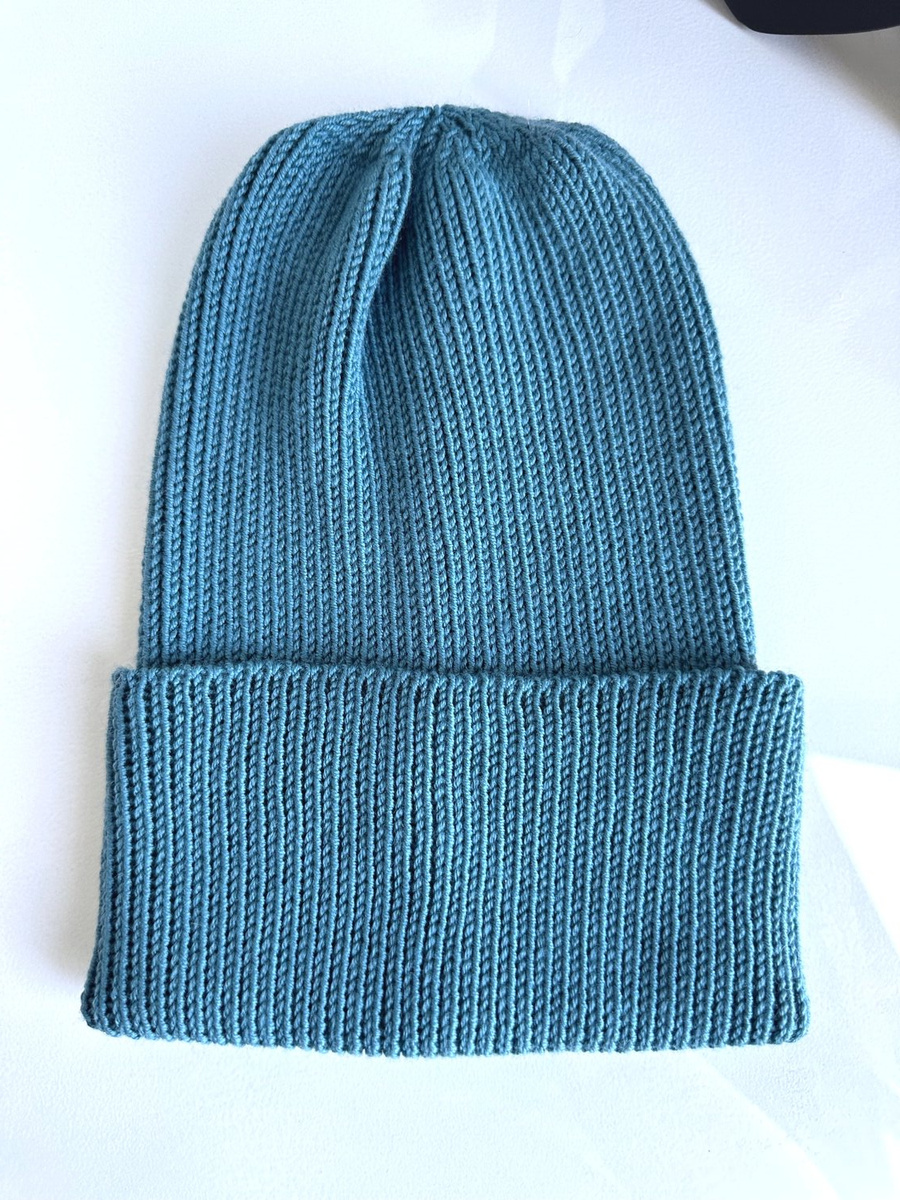 VARELLA – czapka merino beanie wywijana 100% Baby Merino 47 Morze Północne