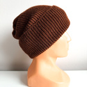 HELEN Turn-Up Beanie 100% Alpaca 9041 Copper Brown