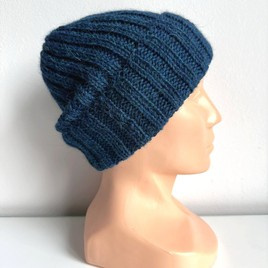 LAURIN – czapka z alpaki damska 100% 7240 niebieski petrol