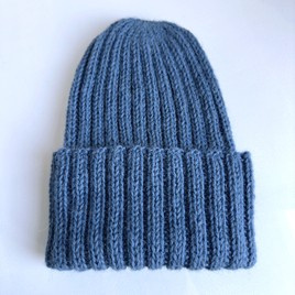 LAURIN Alpaca Beanie 100% 6309 Medium Blue Petrol