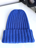 HELLI – czapka merino beanie wywijana 100% Baby Merino 33 Jaskrawoniebieski