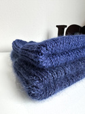 KIARA Mütze mit Umschlag 100% Alpaka 5575 Navy