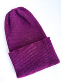 HELEN Turn-Up Beanie 100% Alpaca 9045 Ruby