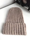 MARGARET Handmade Turn-Up Beanie Alpaca Mohair and Silk 2020/20 Jasny Nugat