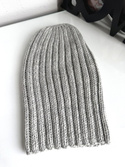 HELLI Wintermütze 100% Baby-Merinowolle Beanie 22 Hellgrau