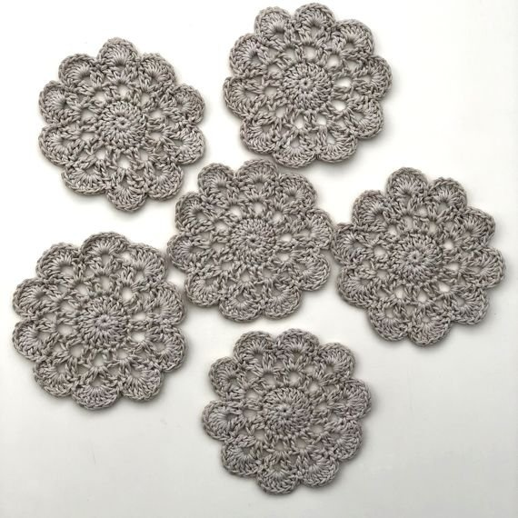 Urocze podkładki z bawełny - komplet 6 sztuk Jasny Szary