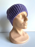 NANA – czapka beanie z wełny baby merino 14 fioletowy zimowa