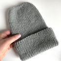 AUREA – czapka beanie handmade baby merino + moher i jedwab 50/10 Zielona Szałwia
