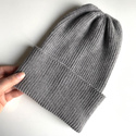 VARELLA Turn-Up Merino Wool Beanie 19 Grey 100% Baby Merino