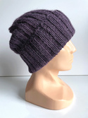 LAURIN Turn-Up Beanie 100% Alpaca 9023 Fioletowa Mgiełka