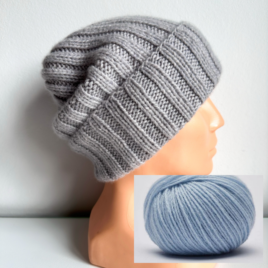 MARLA Turn-Up Cashmere Beanie 100% 644 Baby