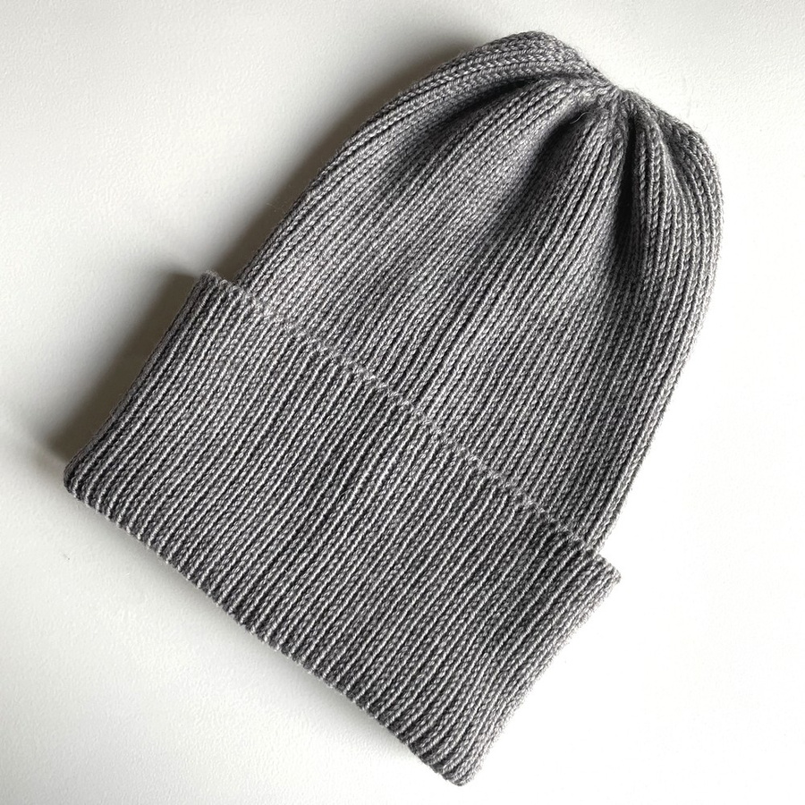 VARELLA Turn-Up Merino Wool Beanie 19 Grey 100% Baby Merino
