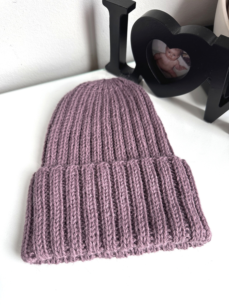 LAURIN – czapka wywijana z 100% alpaki 3800 fiołkowo różowy