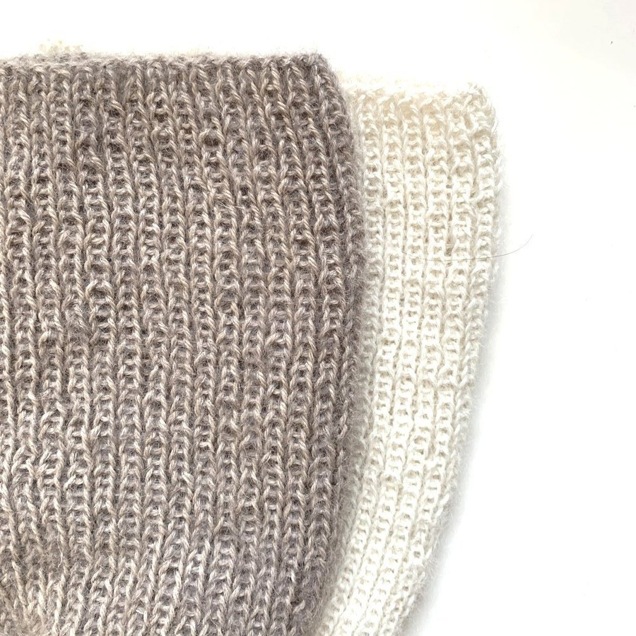 MARI Damenmütze aus Alpaka mit Mohair und Seide 100 Ecru