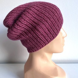 KIARA – czapka z alpaki 100% damska 3770 ciemna fuksja zimowa beanie