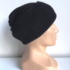 HELEN – czapka z 100% alpaki wywijana 8903 czarny