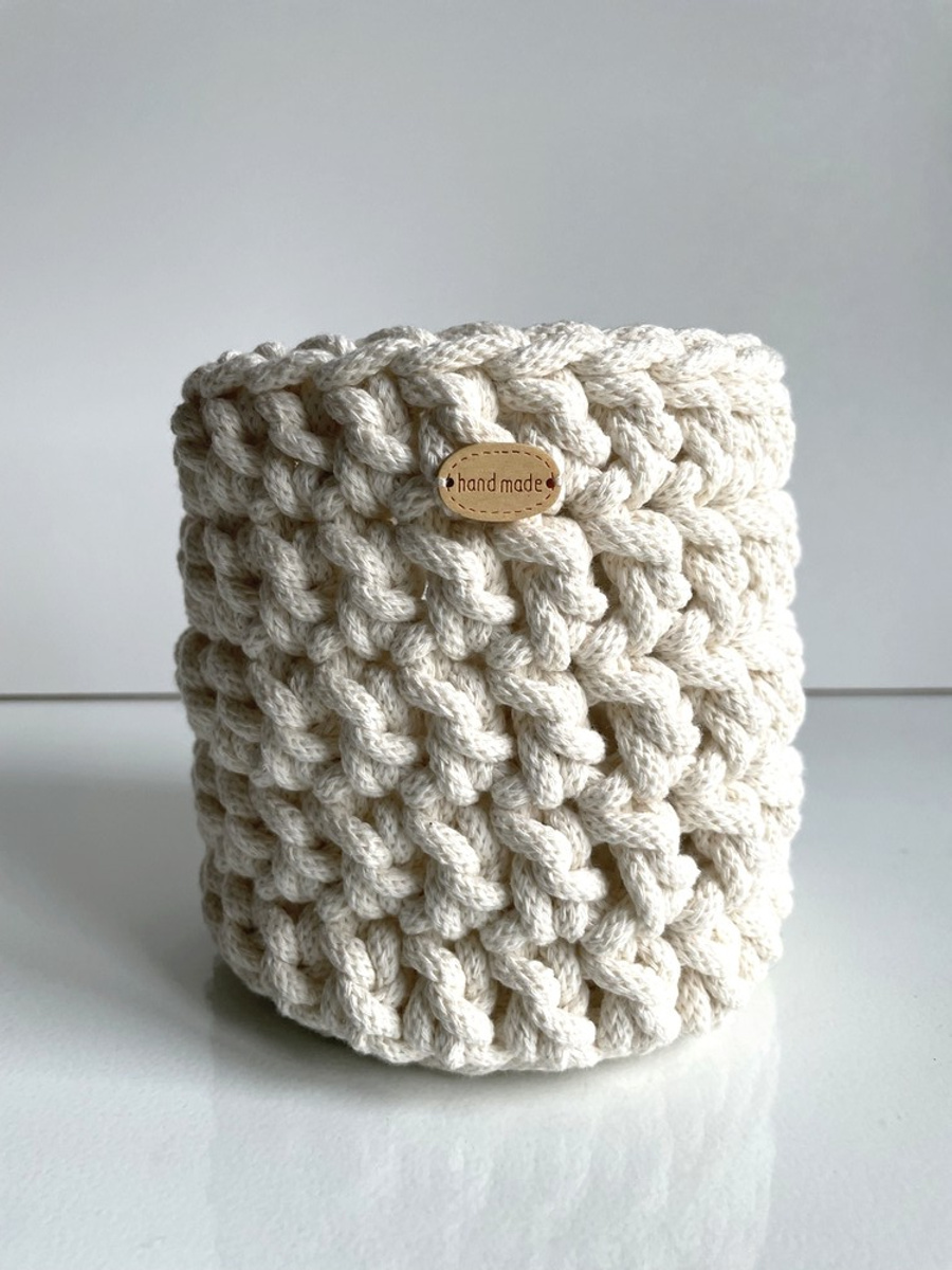 Koszyk ze sznurka bawełnianego czerwony 370 10x12 cm