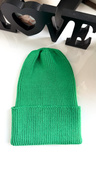 VARELLA – czapka beanie z wełny merino 31 jaskrawozielona