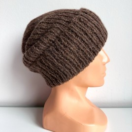 CHMURKA – czapka z alpaki ręcznie robiona 05 brąz