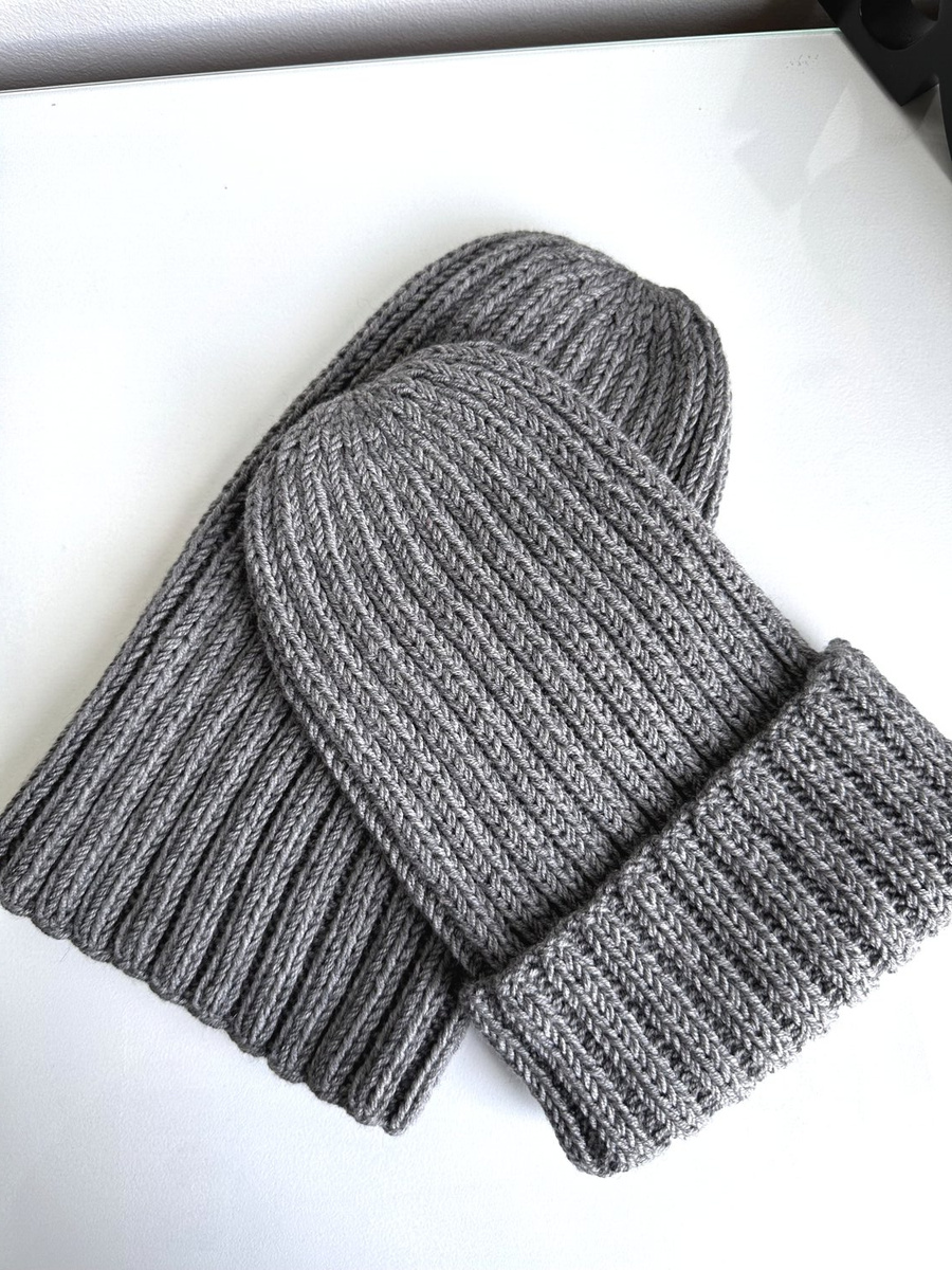 Czapka zimowa damska HELLI 100% Baby Merino 19 Szary