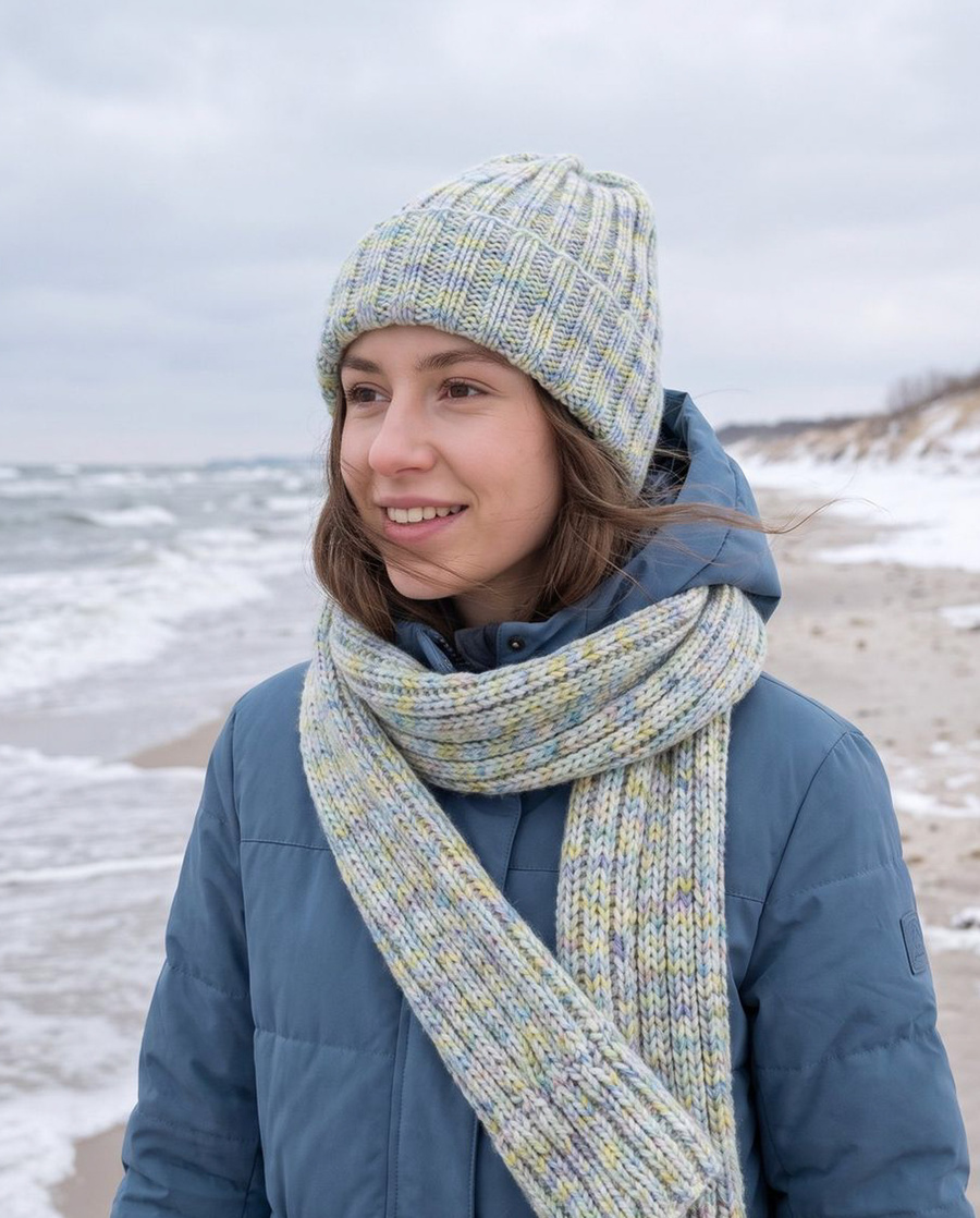NELLI Handmade Merino Wool Beanie 37 Bajkowe Światełka
