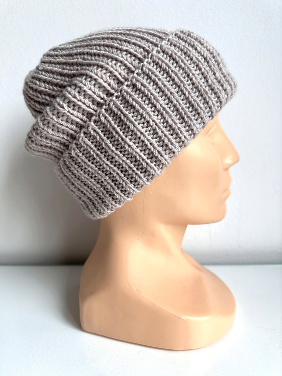 Czapka wywijana NANA 100% Baby Merino 23 Jasny Beż