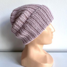 LAURIN – czapka z alpaki damska ręcznie robiona 100% alpaka 3112 różowy z nutką beżu