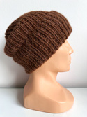 MORGANA – czapka damska handmade alpaka + merynos 52/38 Czekolada