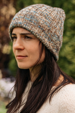 NELLI Merino Wool Turn-Up Beanie 36 Górska Mgła