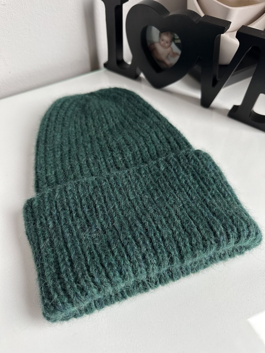 CHMURKA Handmade Women's Alpaca Beanie 19 Zielony Leśny