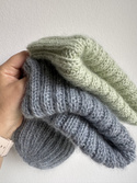 MARGARET Handmade Turn-Up Beanie Alpaca Mohair and Silk 9030/47 Lody Pistacjowe