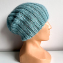 MARGARET – czapka beanie z alpaki + moher i jedwab 2917/58 Turkusowy