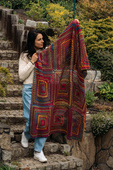 Koc wełniany Granny Square 140x180 cm – Jesienna mozaika 8108