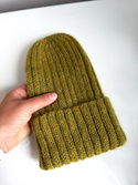 MARGARET Handmade Beanie Alpaca Mohair and Silk 7233 Olive