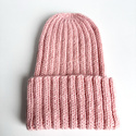 LAURIN – czapka z 100% alpaki wywijana 9033 Lody Truskawkowe różowy